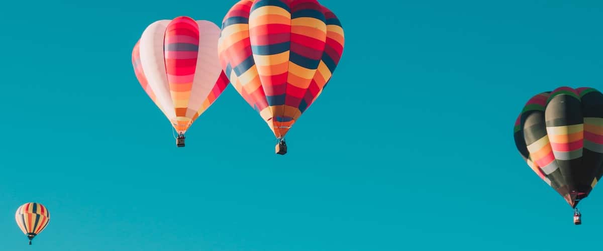 colourful hot air balloons in the blue sky