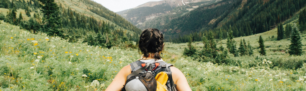 A hiker with a backpack.